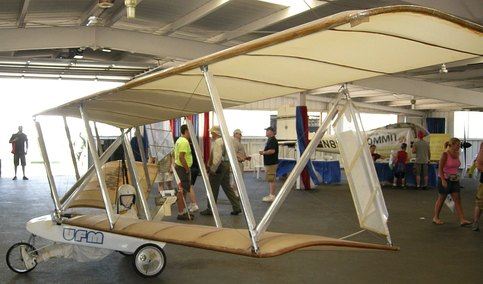 The Mauro Solar Riser biplane on display at EAA AirVenture in Oshkosh