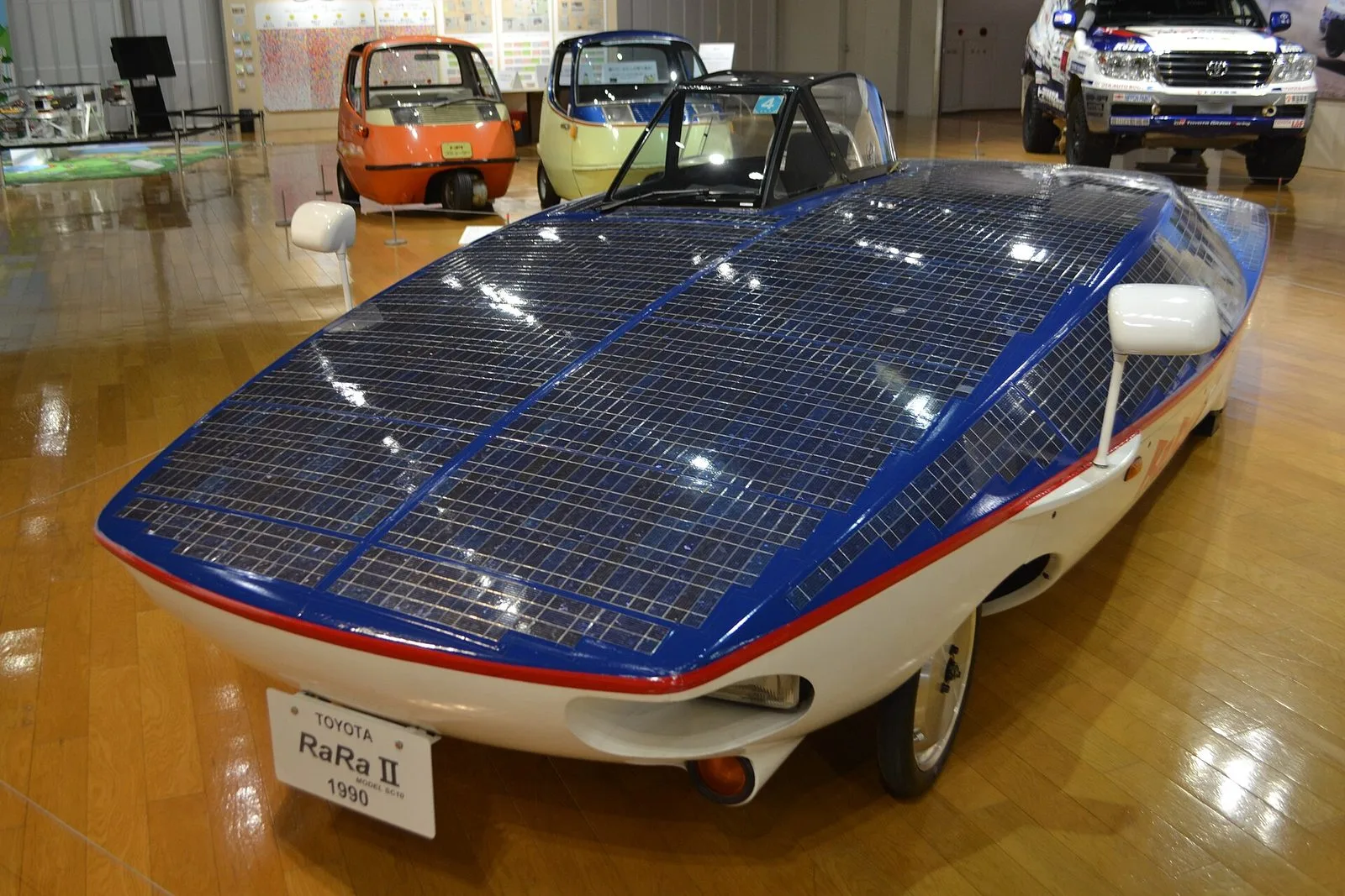 Toyota RaRa II solar car on display at the Toyota Automobile Museum