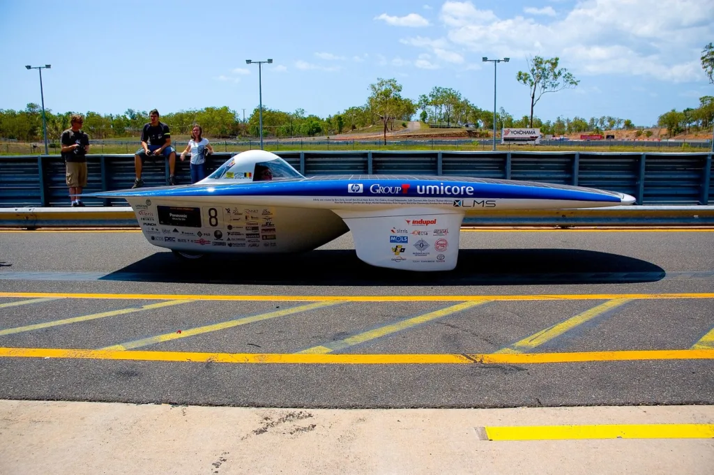 The Umicar Infinity solar car on the road in Australia