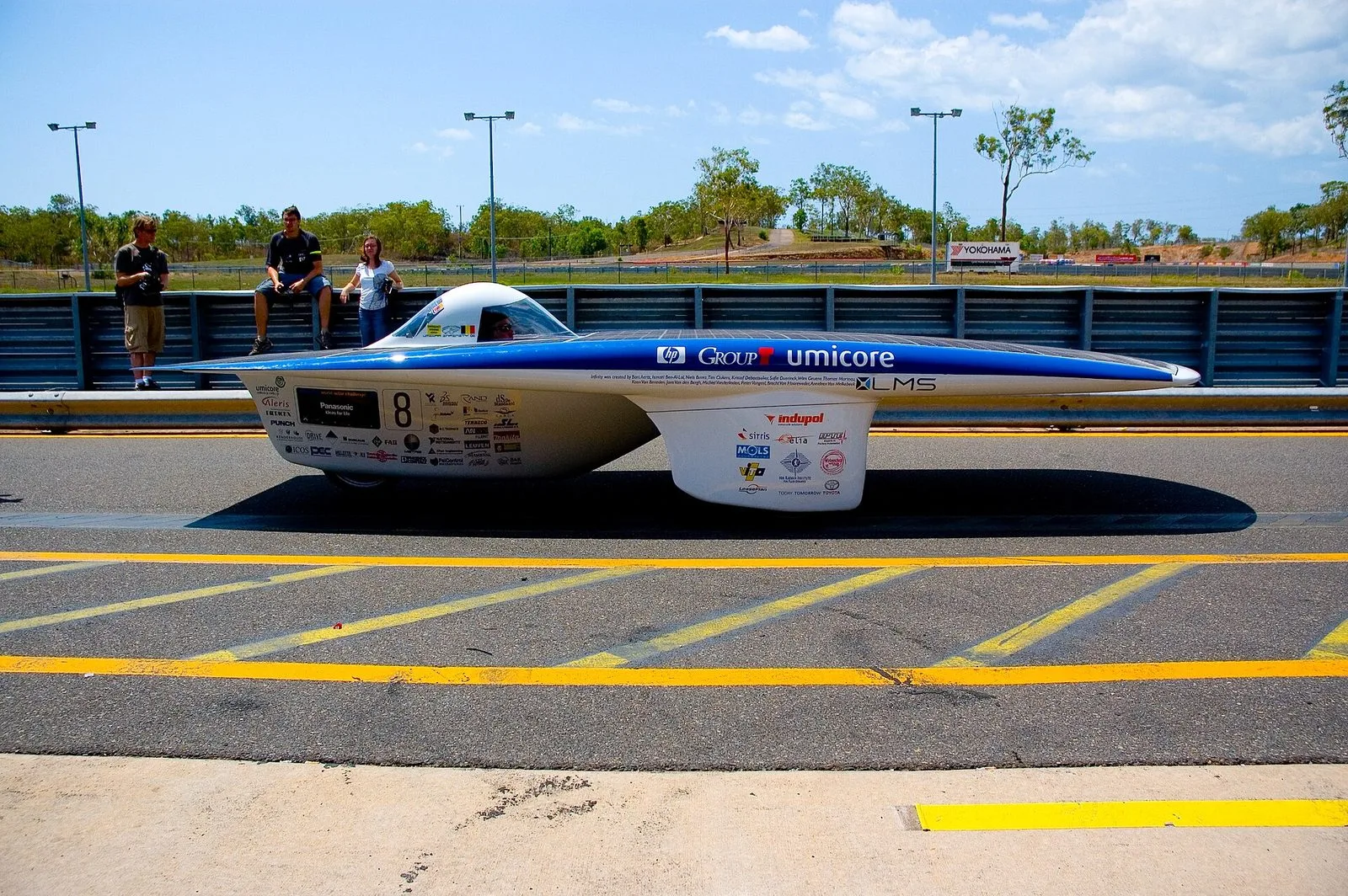 The Umicar Infinity solar car on the road in Australia