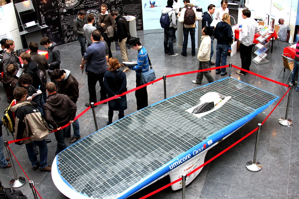 Umicar Infinity on show in the atrium of Groep T in Leuven.