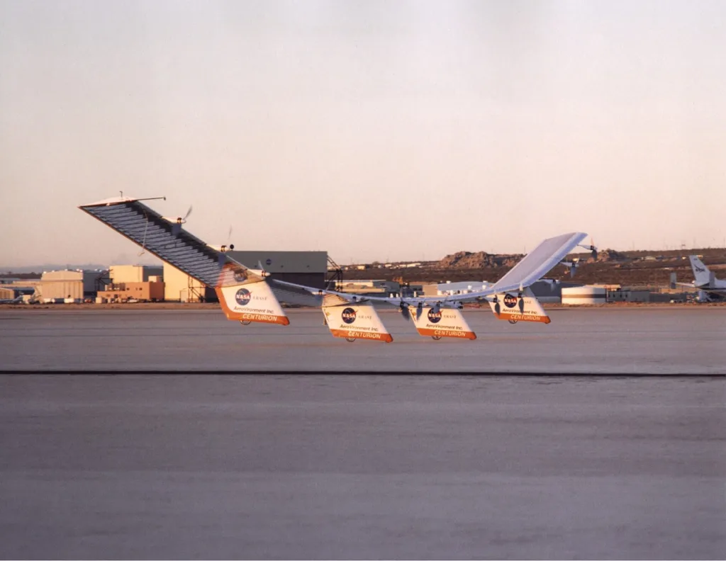 NASA Centurion taking off from Rogers Dry Lake at Edwards Air Force Base