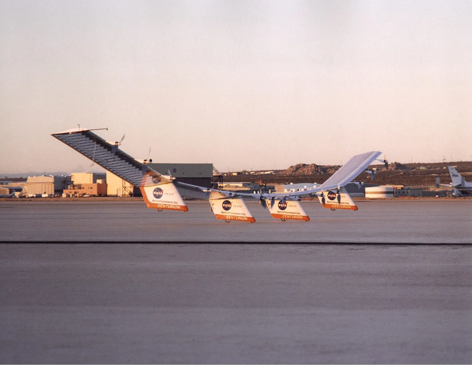 NASA Centurion taking off from Rogers Dry Lake at Edwards Air Force Base