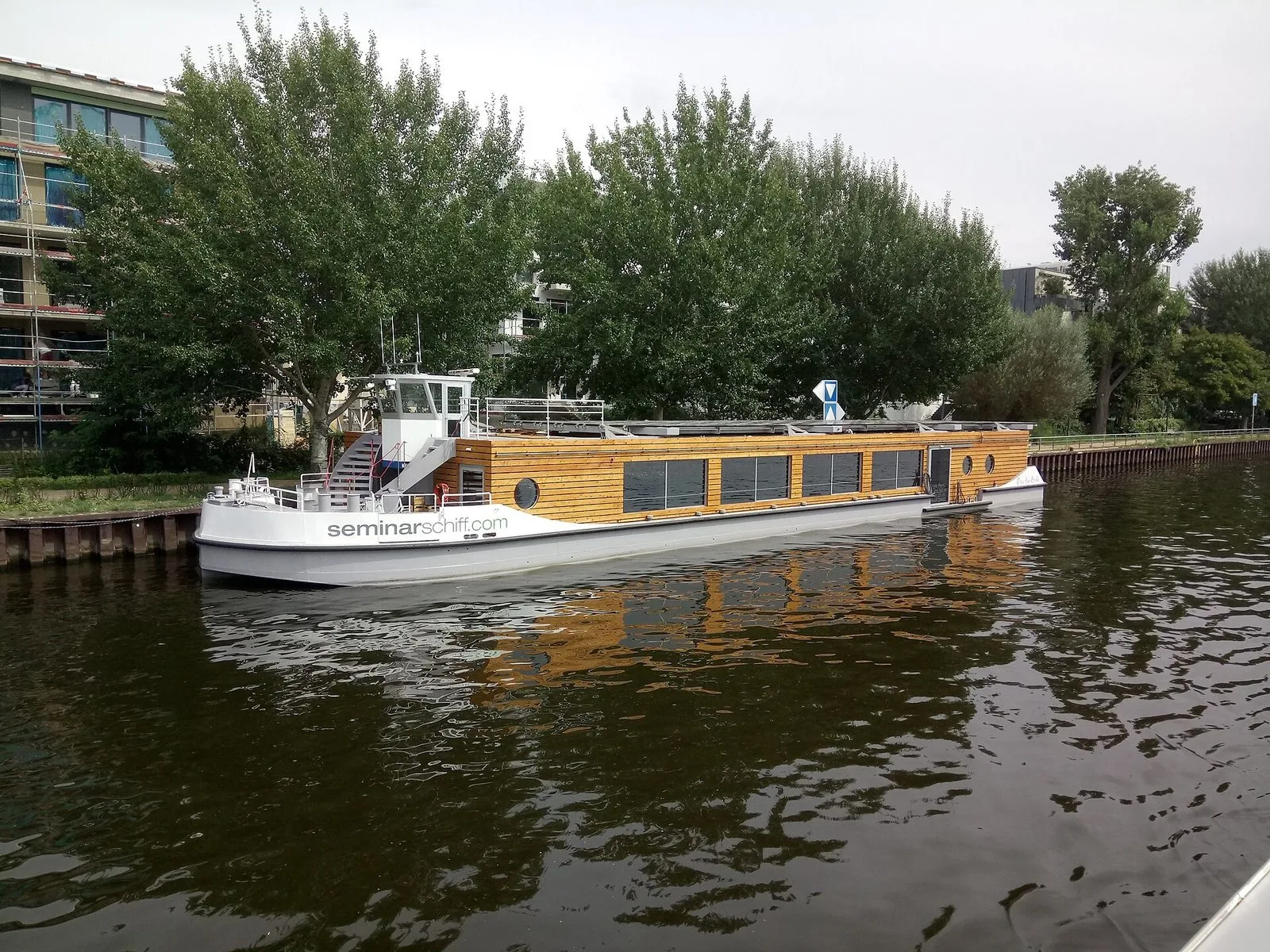 The solar ship Orca ten Broke on the Spree in Berlin