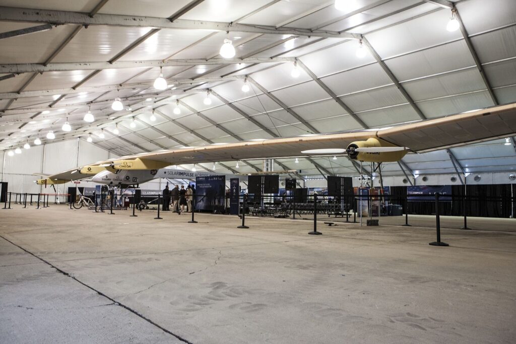 HB-SIA during its US tour, after landing in Washington, D.C. in 2013.