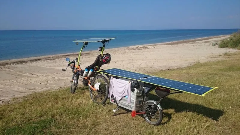 Arno Liégeon – Solar Recumbent on The Sun Trip 2015