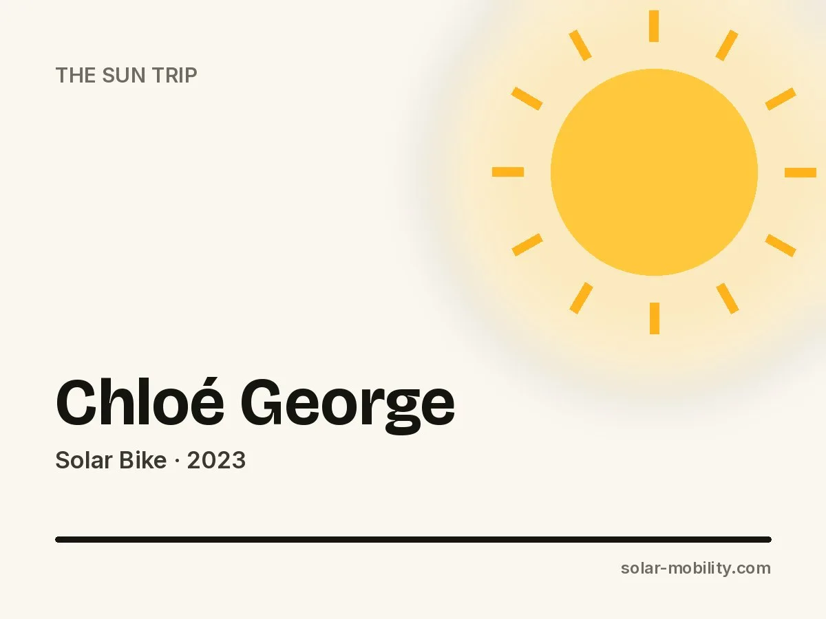 Chloé George – Solar Bike on The Sun Trip 2023