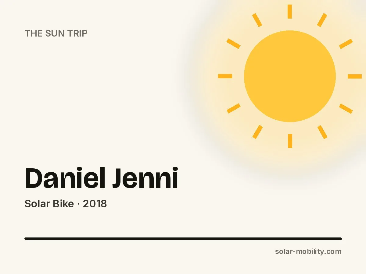Daniel Jenni – Solar Bike on The Sun Trip 2018