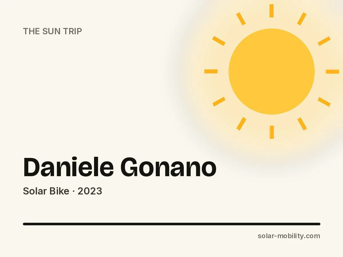 Daniele Gonano – Solar Bike on The Sun Trip 2023
