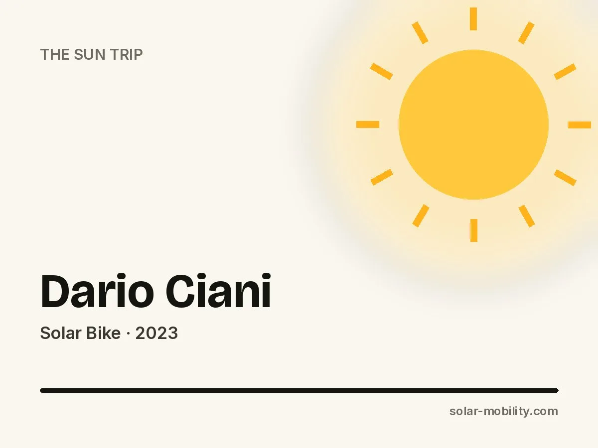 Dario Ciani – Solar Bike on The Sun Trip 2023