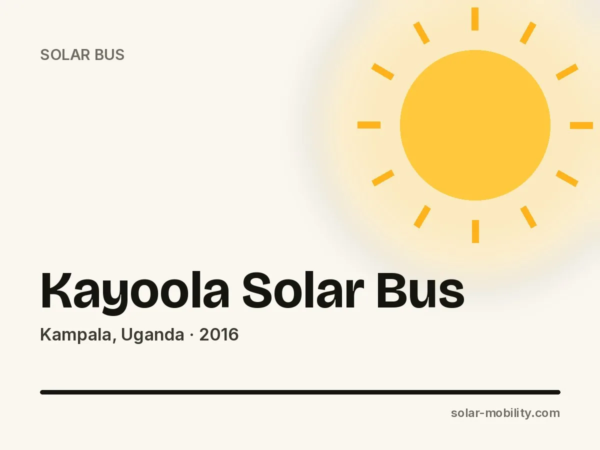 Kayoola Solar Bus – Uganda’s Sun-Powered City Bus
