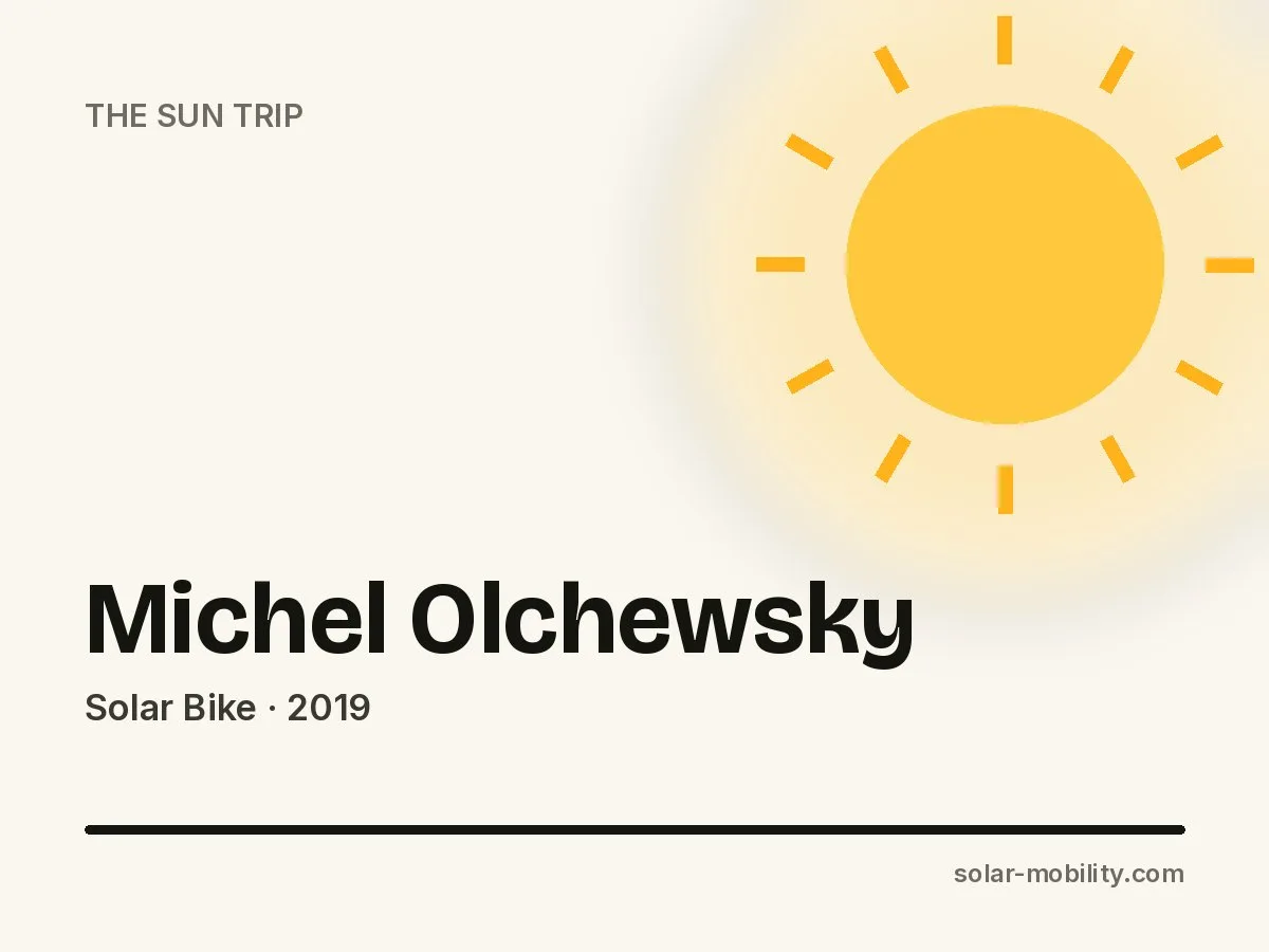 Michel Olchewsky – Solar Bike on The Sun Trip 2019