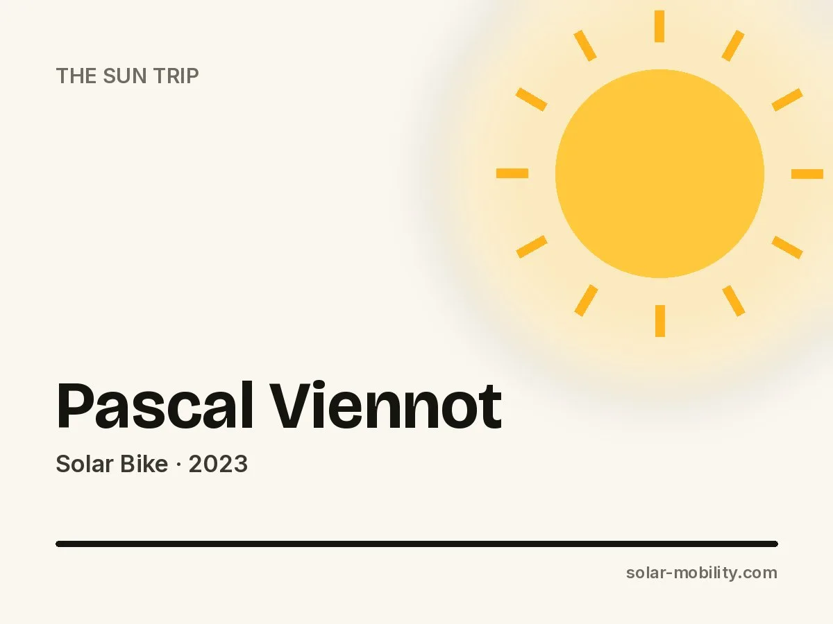 Pascal Viennot – Solar Bike on The Sun Trip 2023