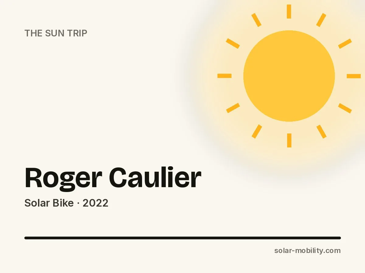 Roger Caulier – Solar Bike on The Sun Trip 2022