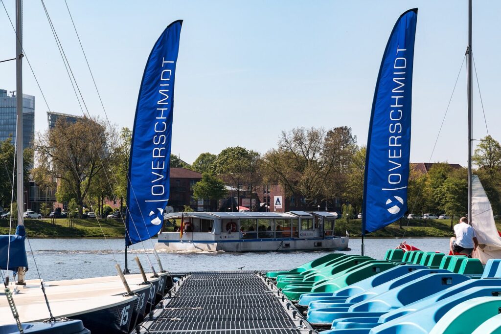 The landing stage at the Aasee, with Solaaris in the background.
