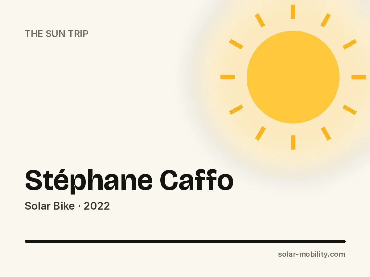 Stéphane Caffo – Solar Bike on The Sun Trip 2022