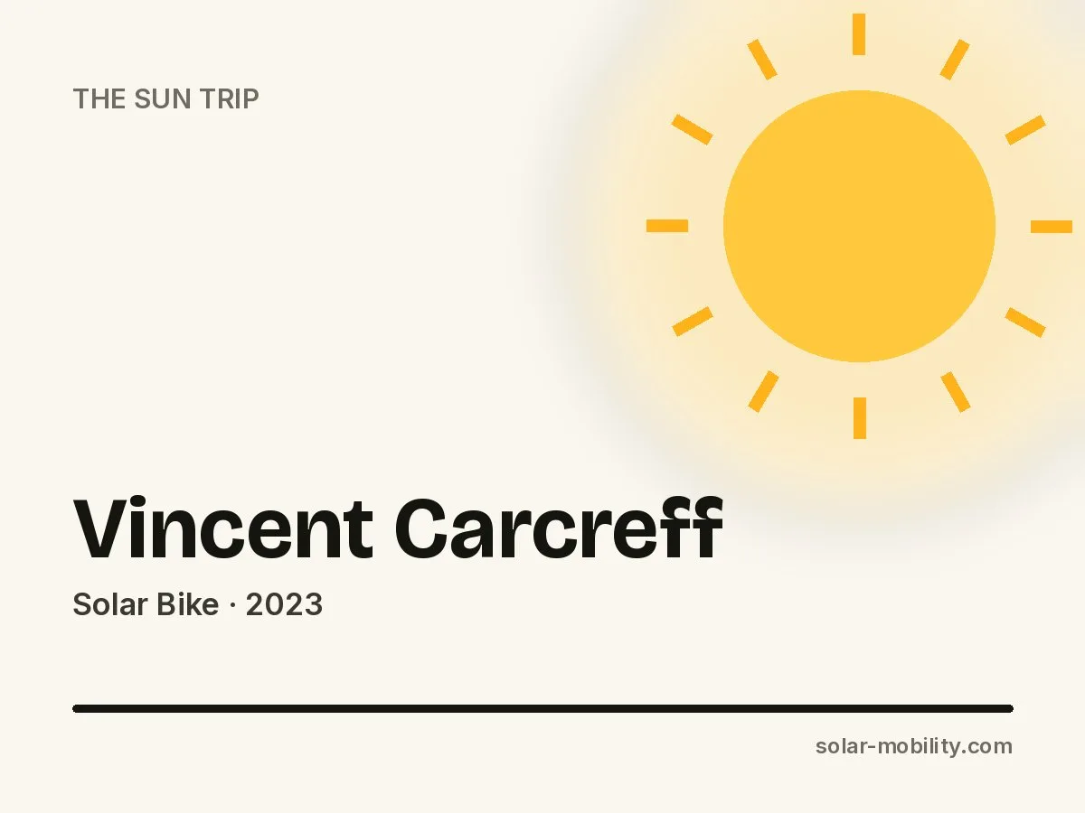 Vincent Carcreff – Solar Bike on The Sun Trip 2023